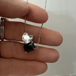 My Story by Jackie Cohen silver two tone heart necklace